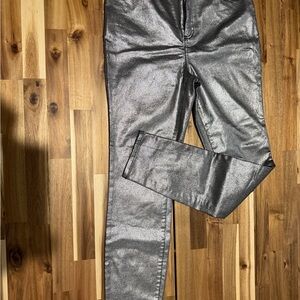 INC International Concepts Metallic Silver Skinny Jeans